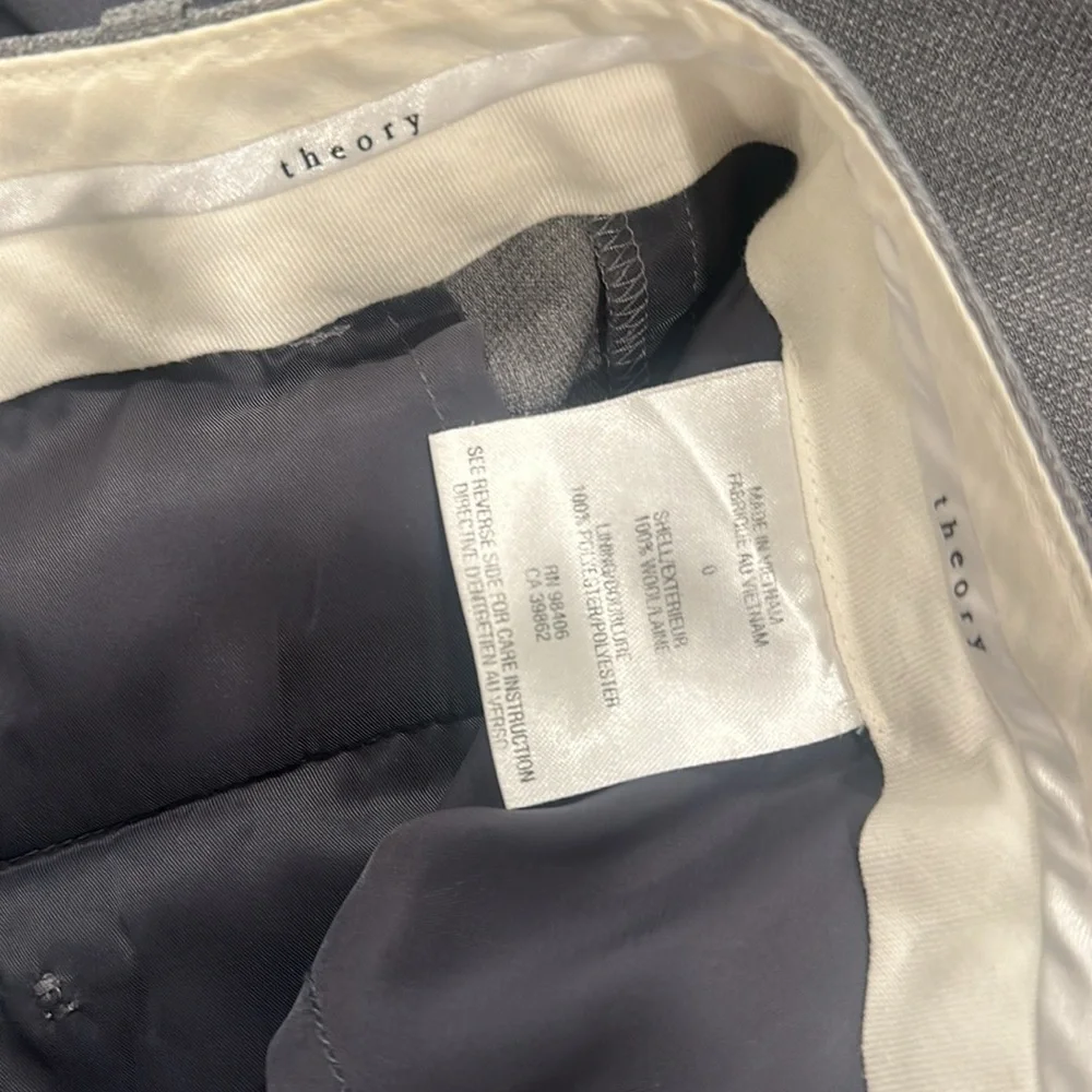 Theory 2 Piece Suit- Wool Grey Blazer and Trousers - Picture 9 of 13